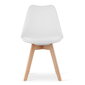 4-ių kėdžių komplektas Mark, baltas/rudas kaina ir informacija | Virtuvės ir valgomojo kėdės | pigu.lt