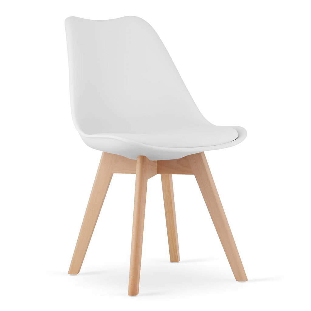 4-ių kėdžių komplektas Mark, baltas/rudas kaina ir informacija | Virtuvės ir valgomojo kėdės | pigu.lt