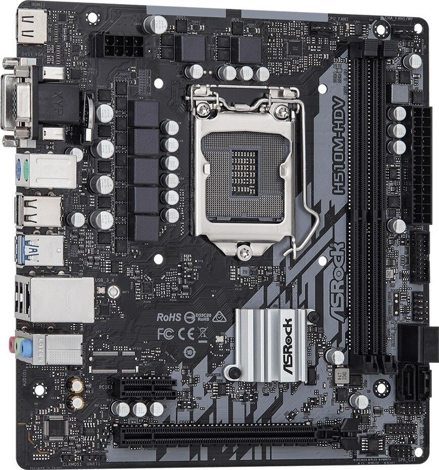 ASRock H510M-HDV R2.0 kaina ir informacija | Pagrindinės plokštės | pigu.lt