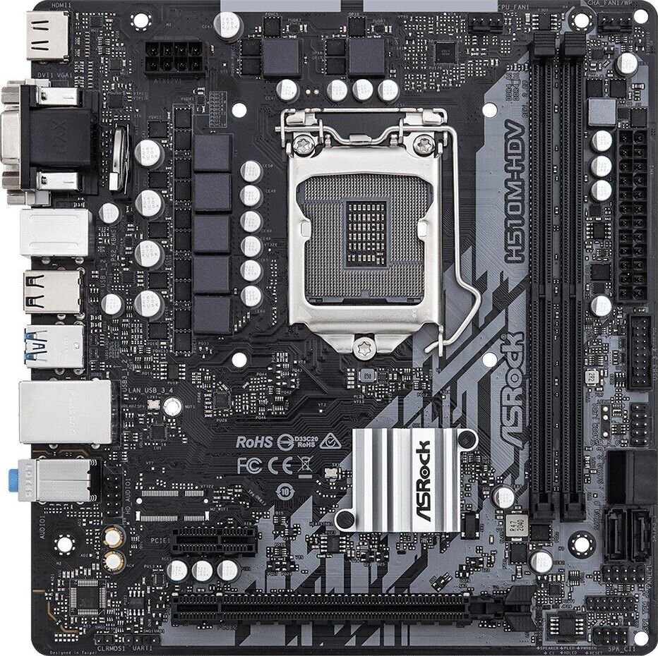 ASRock H510M-HDV R2.0 kaina ir informacija | Pagrindinės plokštės | pigu.lt