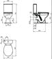 Kompaktiškas bidė klozetas su sėdyne, horizontalus išėjimas + paslėptas čiaupas, chromas kaina ir informacija | Klozetai | pigu.lt