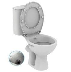 Komplekte: tualetas su bidė + sėdynė + kampinis vožtuvas + 300 mm žarna + universalus vyris Pagaminta ES kaina ir informacija | Klozetai | pigu.lt