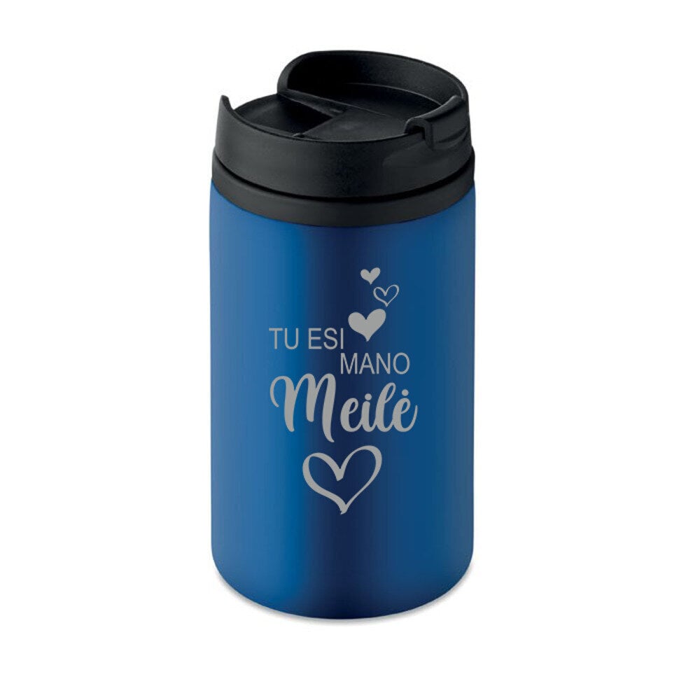 Mėlynas Termo puodelis „Tu esi mano meilė“ цена и информация | Originalūs puodeliai | pigu.lt