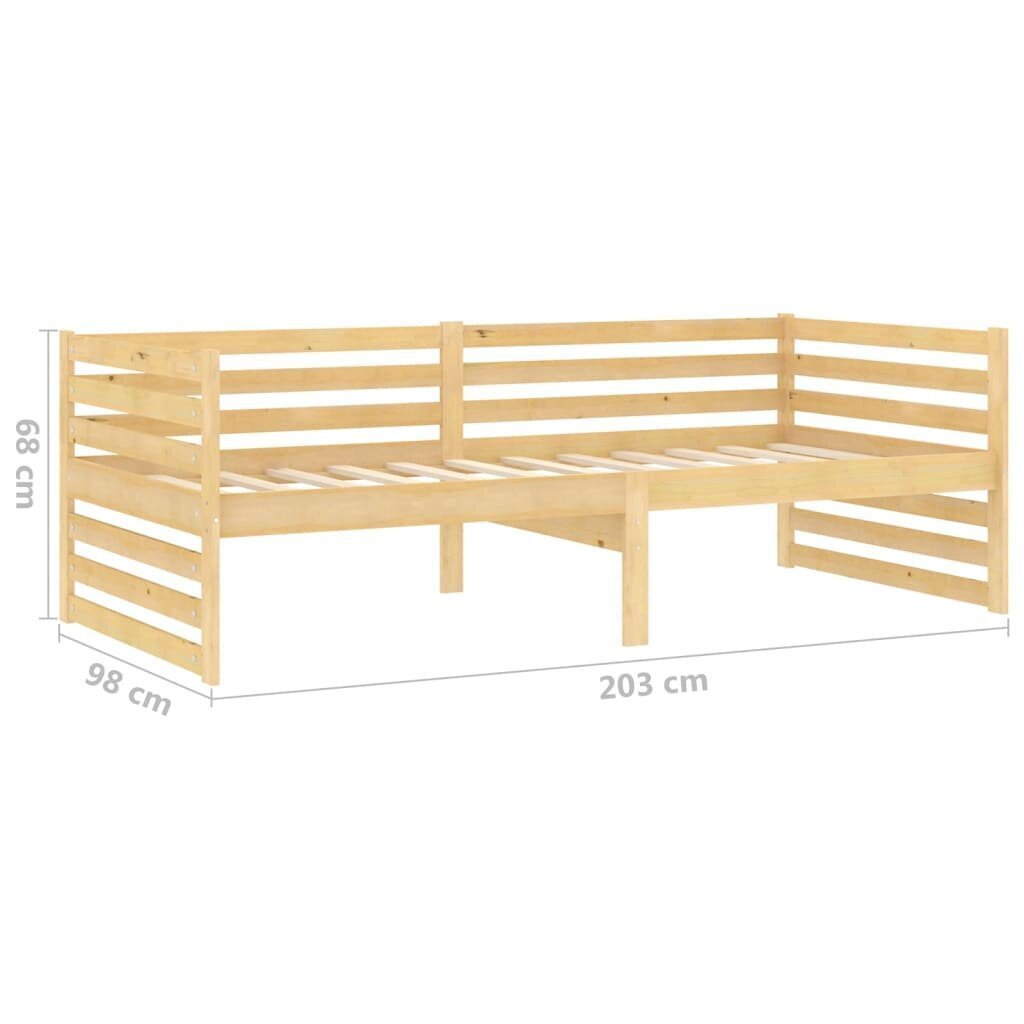 Lova su čiužiniu,vidaXL 90x200cm, pušies medienos masyvas kaina ir informacija | Lovos | pigu.lt