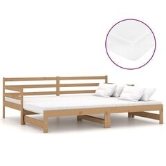 Ištraukiama lova, 2x(90x200) cm, ruda kaina ir informacija | Lovos | pigu.lt