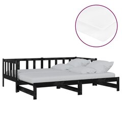 Ištraukiama lova, 2x(90x200) cm, juoda цена и информация | Кровати | pigu.lt