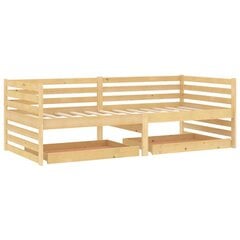Lova su stalčiais, vidaXL, 90x200cm, pušies medienos masyvas, ruda цена и информация | Кровати | pigu.lt