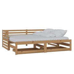 Ištraukiama lova, 2x(90x200) cm, ruda kaina ir informacija | Lovos | pigu.lt