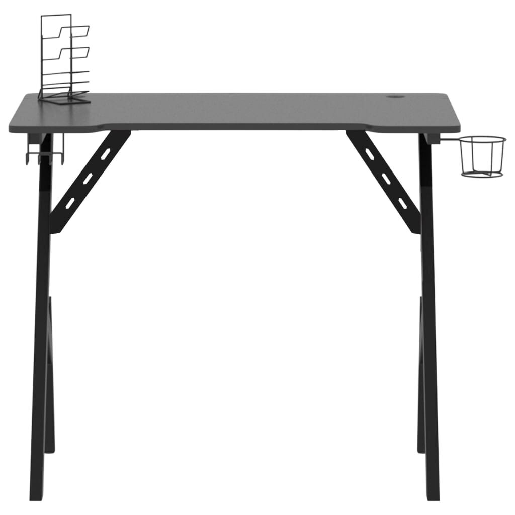Žaidimų stalas su Y formos kojelėmis, juodas, 90x60x75 cm kaina ir informacija | Kompiuteriniai, rašomieji stalai | pigu.lt