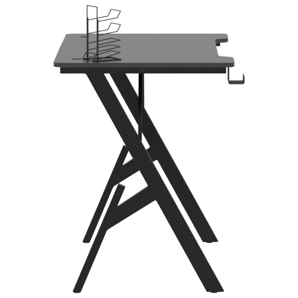 Žaidimų stalas su Y formos kojelėmis, juodas, 90x60x75 cm kaina ir informacija | Kompiuteriniai, rašomieji stalai | pigu.lt