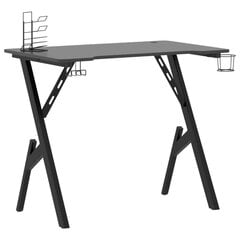 Žaidimų stalas su Y formos kojelėmis, juodas, 90x60x75 cm цена и информация | Компьютерные, письменные столы | pigu.lt
