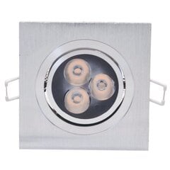 Встраиваемый квадратный металлический светодиодный светильник цена и информация | Монтируемые светильники, светодиодные панели | pigu.lt