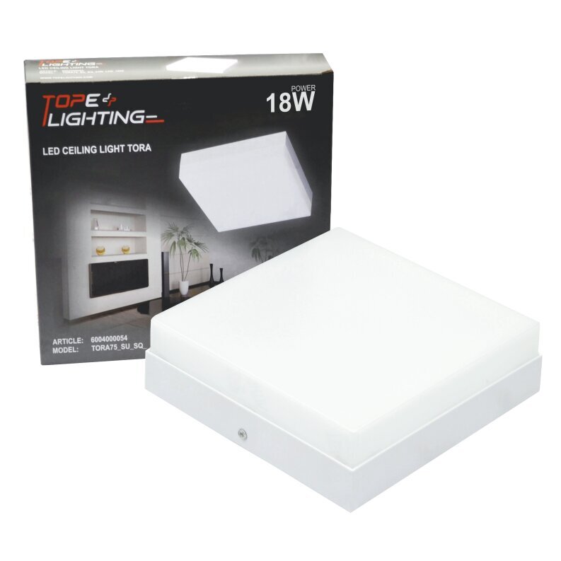 Paviršinis kvadratinis LED šviestuvas Tora 18W kaina ir informacija | Lubiniai šviestuvai | pigu.lt