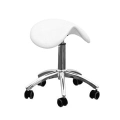 Профессиональное кресло-табурет СЕДЛО для мастера красоты АМ-302, белого цвета цена и информация | Мебель для салонов красоты | pigu.lt