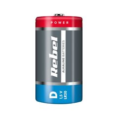 щелочные батарейки rebel lr20 2 шт. цена и информация | Батарейки | pigu.lt