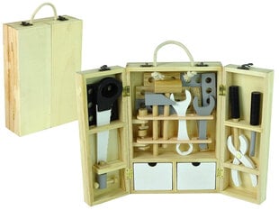 Деревянный набор инструментов мастерской в чемодане цена и информация | Игрушки для мальчиков | pigu.lt