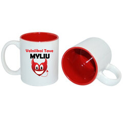 Standartinis puodelis su spalvotu vidum „Velniškai tave myliu“ kaina ir informacija | Originalūs puodeliai | pigu.lt