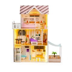 Деревянный кукольный домик - Вилла цена и информация | Игрушки для девочек | pigu.lt