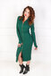 Aptempta Rib trikotažo suknelė su užtrauktuku, žalia kaina ir informacija | Suknelės | pigu.lt