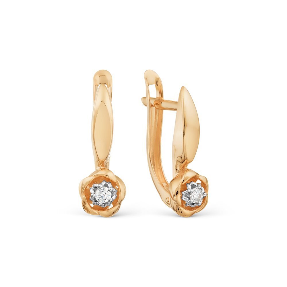 Auksiniai auskarai su deimantais moterims kaina ir informacija | Auskarai | pigu.lt