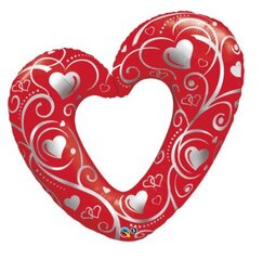 Folinis balionas Raudona širdis, 107 cm kaina ir informacija | Balionai | pigu.lt