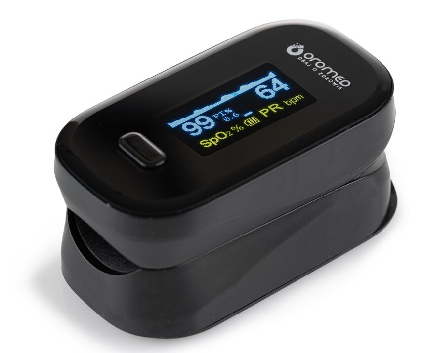 PIRŠTU PULSEOKSIMETRAS OROMED ORO-OXIMETER BLACK цена и информация | Kraujospūdžio matuokliai | pigu.lt