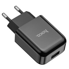 Универсальное зарядное устройство Hoco N2 USB / 5V / 2.4A + USB-C провод, 1 м черное цена и информация | Зарядные устройства для телефонов | pigu.lt