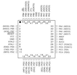 AVR mikrovaldiklis - ATmega16A-AU SMD цена и информация | Электроника с открытым кодом | pigu.lt