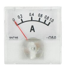 Analoginis ampermetras - skydelis 91C16 mini 1A kaina ir informacija | Mechaniniai įrankiai | pigu.lt