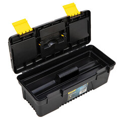 Įrankių dėžė Deli Tools EDL432412, 305 x 130 x 105 geltona-juoda kaina ir informacija | Įrankių dėžės, laikikliai | pigu.lt