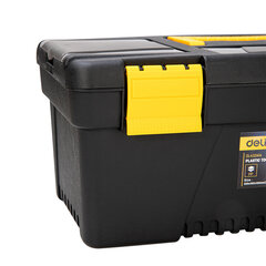 Įrankių dėžė Deli Tools EDL432412, 335 x 180 x 150 geltona-juoda kaina ir informacija | Įrankių dėžės, laikikliai | pigu.lt