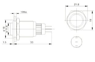 ON-OFF jungiklis monostabilus - PBW-16BPW - 2A/250V - žalias/raudonas kaina ir informacija | Atviro kodo elektronika | pigu.lt