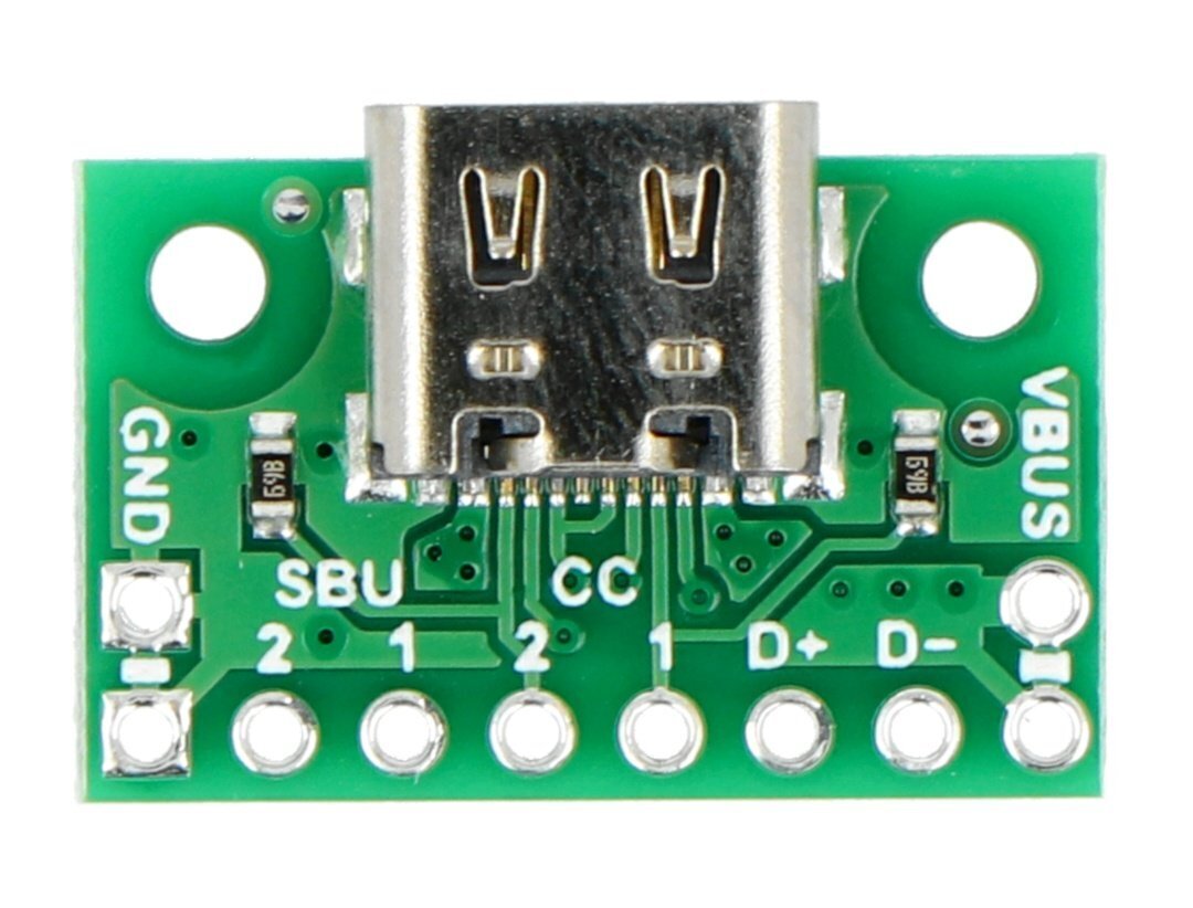 Modulis su C tipo USB lizdu - jungtis PCB - Pololu 3411 kaina ir informacija | Atviro kodo elektronika | pigu.lt