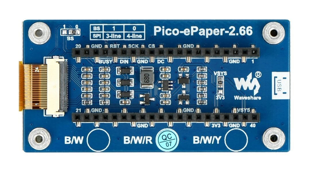 E-paper E-Ink ekranas, 2.66” 296x152px, SPI kaina ir informacija | Atviro kodo elektronika | pigu.lt