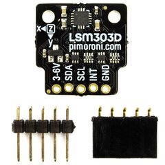 PiMoroni LSM303D, 3 ašių akselerometras ir I2C magnetometras kaina ir informacija | Atviro kodo elektronika | pigu.lt