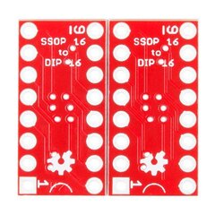 SSOP adapteris prie DIP 16 kontaktų, x2, SparkFun BOB-13994 kaina ir informacija | Atviro kodo elektronika | pigu.lt