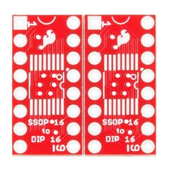 SSOP adapteris prie DIP 16 kontaktų, x2, SparkFun BOB-13994 kaina ir informacija | Atviro kodo elektronika | pigu.lt