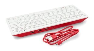 Oficiali Raspberry Pi modelio 4B/3B+/3B/2B klaviatūra, raudonai balta kaina ir informacija | Atviro kodo elektronika | pigu.lt