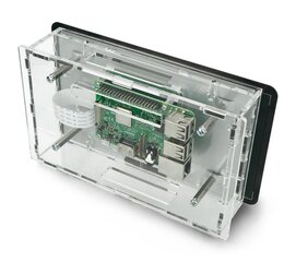 Dėklas skirtas Raspberry Pi ir specialiam 7” jutikliniam ekranui, skaidrus kaina ir informacija | Atviro kodo elektronika | pigu.lt