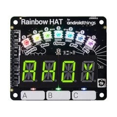 Rainbow Hat jutikliai + LED, Raspberry Pi išplėtimo priedėlis kaina ir informacija | Atviro kodo elektronika | pigu.lt