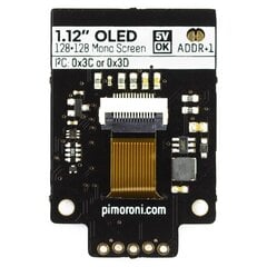 PiMoroni Mono OLED, grafinis nespalvotas ekranas kaina ir informacija | Atviro kodo elektronika | pigu.lt