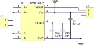 ACS714 srovės jutiklis, nuo -5A iki 5A, Pololu 1185 цена и информация | Электроника с открытым кодом | pigu.lt
