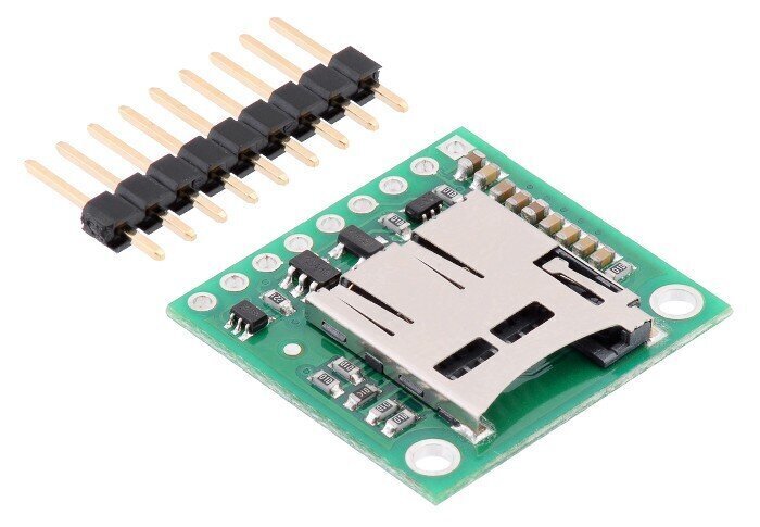 MicroSD kortelių skaitytuvo modulis su 5V įtampos keitikliu, Pololu 2587 цена и информация | Atviro kodo elektronika | pigu.lt