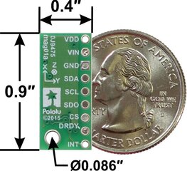 LIS3MDL 3 ašių skaitmeninis magnetometras kaina ir informacija | Atviro kodo elektronika | pigu.lt