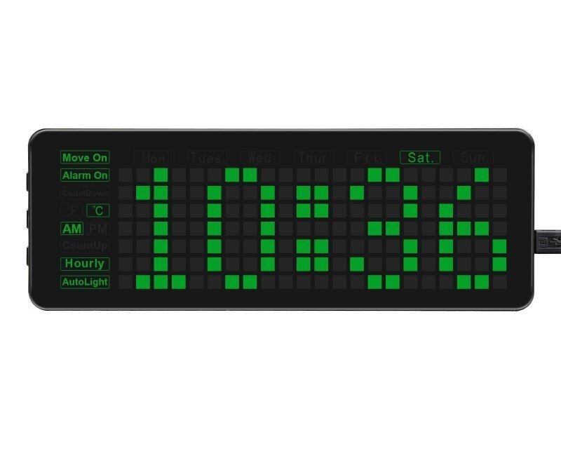 Pico-Clock-Green, modulis su skaitmeniniu LED elektroniniu laikrodžiu kaina ir informacija | Atviro kodo elektronika | pigu.lt