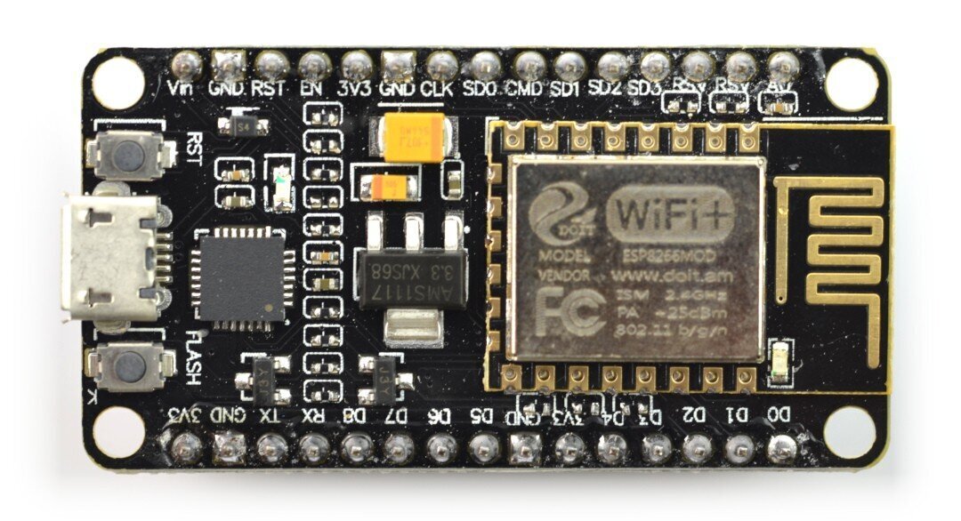 WiFi modulis ESP-12E + NodeMCU v2, 4MB kaina ir informacija | Atviro kodo elektronika | pigu.lt