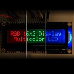 LCD ekranas 2x16 su baltais simboliais RGB + jungtys, Adafruit 399 цена и информация | Мониторы | pigu.lt