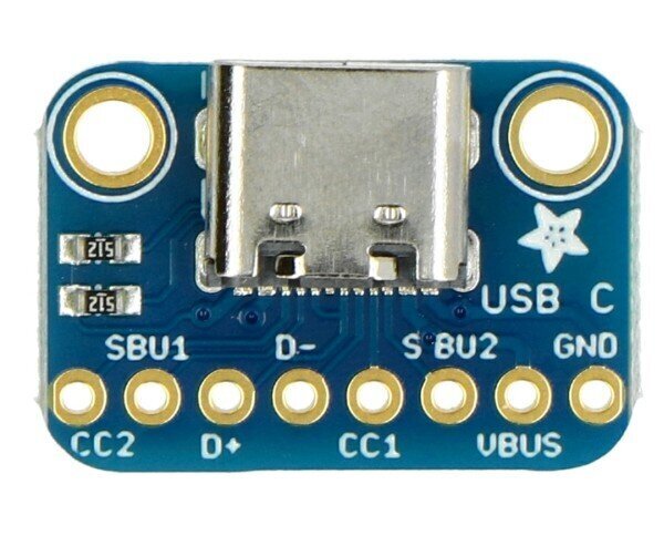 Modulis su C tipo USB lizdu, jungtis maketavimo plokštei, Adafruit 4090 kaina ir informacija | Atviro kodo elektronika | pigu.lt