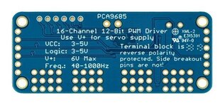 PCA9685, 16 kanalų servo variklių valdiklis, 12 bitų PWM I2C, Adafruit 815 kaina ir informacija | Atviro kodo elektronika | pigu.lt