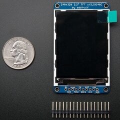 Grafinis spalvotas ekranas TFT LCD 2.2&quot; 320x240 px + microSD skaitytuvas, SPI, Adafruit 1480 kaina ir informacija | Monitoriai | pigu.lt